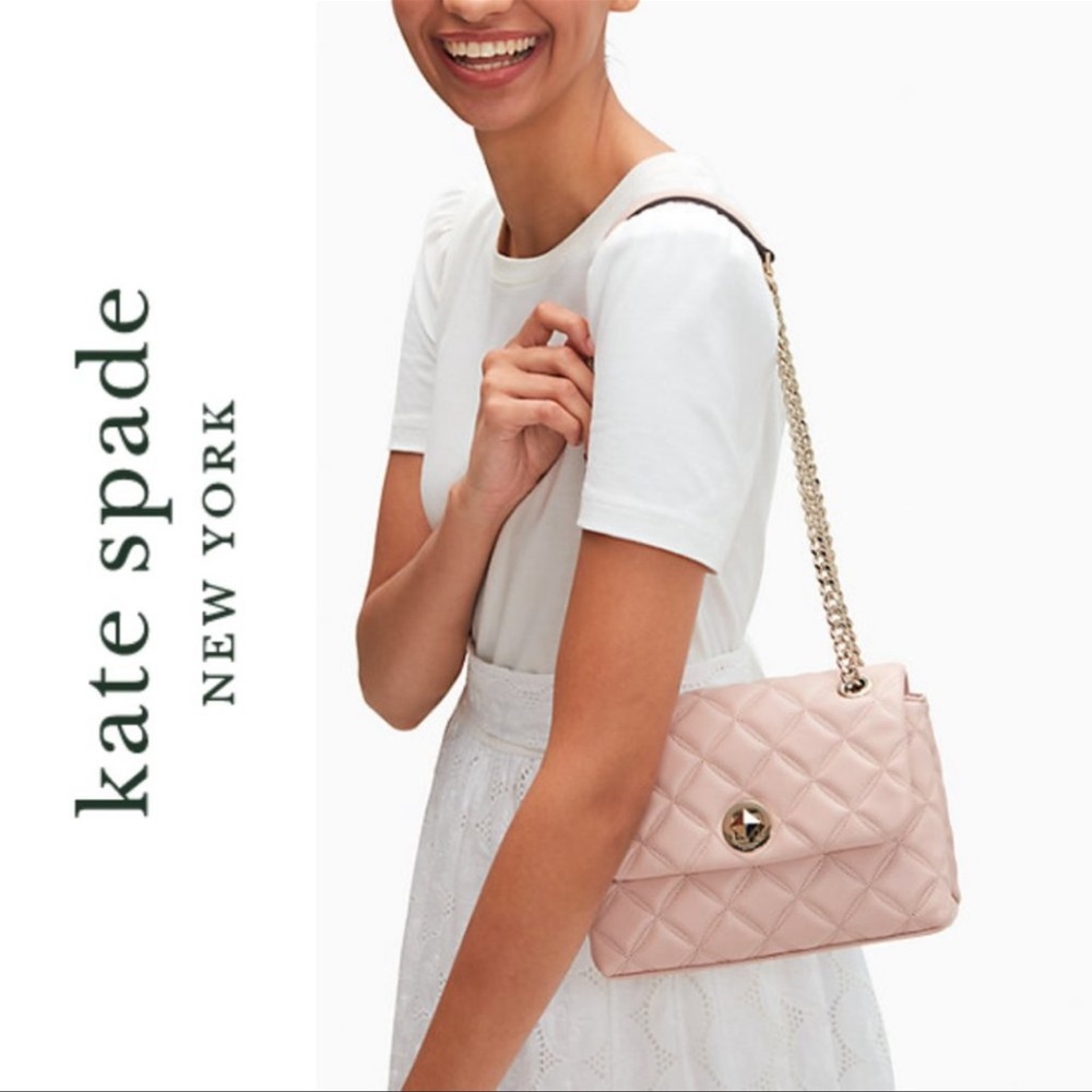 ๐ซ SOLD ๐ซ kate spade Pink Natalia Small Flap Crossbody Shoulder Bag NWT - Picture 1 of 16